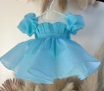 Aqua Princess Puffy Party Dress | Sparkly Blue Fairytale Outfit for Girls