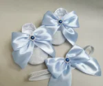 Glitter & Satin Baby Shoes Set | Cinderella Blue Bow - Image 6