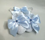 Glitter & Satin Baby Shoes Set | Cinderella Blue Bow - Image 4