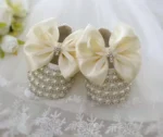 Silver Glitter & Pearl Baby Shoes - Image 7