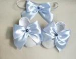 Glitter & Satin Baby Shoes Set | Cinderella Blue Bow - Image 5
