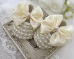 Silver Glitter & Pearl Baby Shoes - Image 3