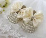 Silver Glitter & Pearl Baby Shoes - Image 4