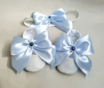 Glitter & Satin Baby Shoes Set | Cinderella Blue Bow