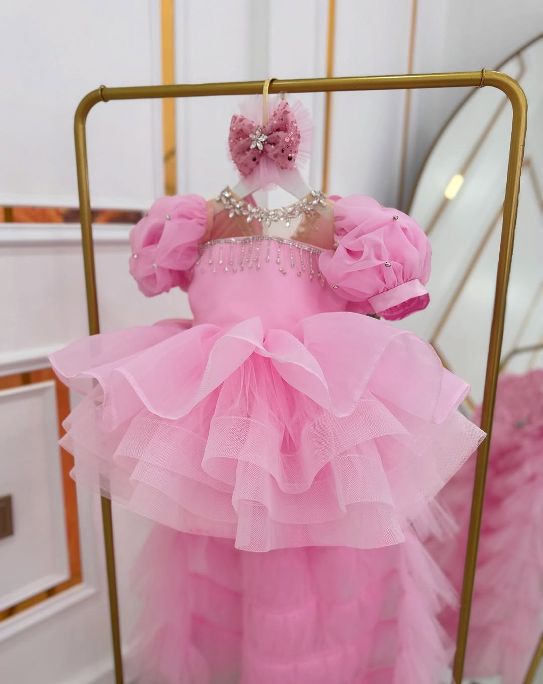 aymira.tasarim_456987186 Pink Princess Dazzling Birthday Frock - Image 1