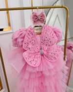 Pink Princess Dazzling Birthday Frock - Image 3