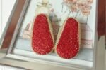 Deep Red Butterfly Sparkle Booties & Headband Set - Image 2