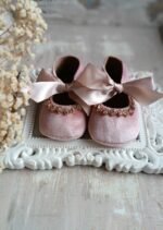 Velvet Ribbon Christening Booties - Image 5