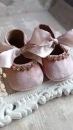 Velvet Ribbon Christening Booties - Image 8