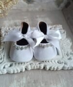 Velvet Ribbon Christening Booties - Image 3