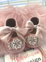 Rose Velvet Pearl Booties