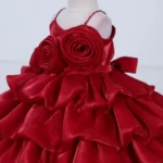 Crimson Rose Petal Frock - Image 3
