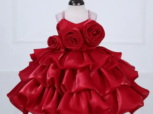 Crimson Rose Petal Frock