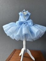 Baby Blue Ribbon Shoulder Bow Frock - Image 5
