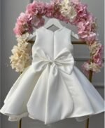 White Pearl Collar Bow Dress - Image 3