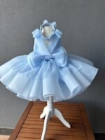 Baby Blue Ribbon Shoulder Bow Frock - Image 3