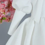 White Pearl Bow Princess Dress - Image 3
