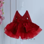 Ruby Red Sequin Princess Dress - Image 2