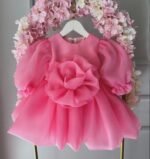 Pink Rose Bloom Party Frock - Image 3