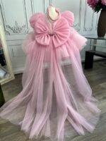 Blush Pink Mega Bow Frock with Adjustable Long Tail - Image 9