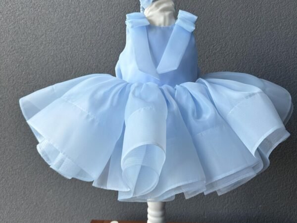 Baby Blue Ribbon Shoulder Bow Frock