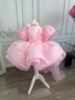 Blush Pink Mega Bow Frock with Adjustable Long Tail - Image 7