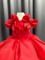 Crimson Royal Bow Drama Dress - Image 5