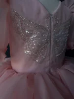 Blush Pink Angel Wings Pearl Frock - Image 3