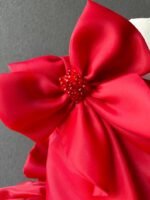 Crimson Royal Bow Drama Dress - Image 6