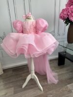 Blush Pink Mega Bow Frock with Adjustable Long Tail - Image 10