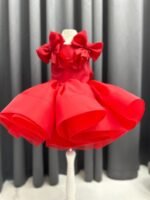 Crimson Royal Bow Drama Dress - Image 7
