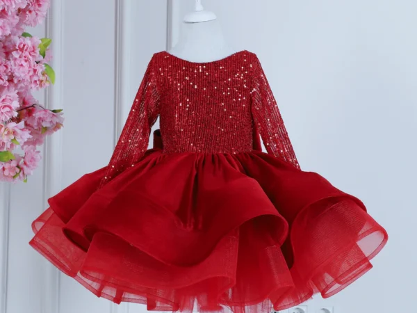 Ruby Red Sequin Princess Dress