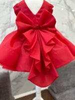 Crimson Royal Bow Drama Dress - Image 4