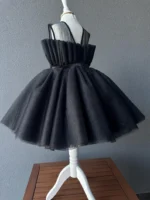 Black Glitter Puffy Party Frock for Girls - Image 9
