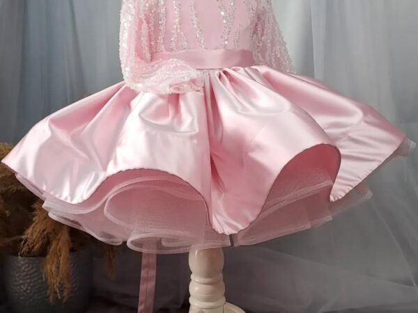 Crystal Snow Puffy Party Frock for Girls