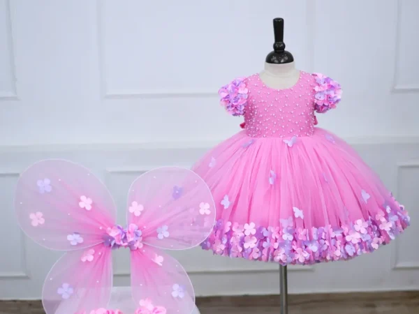 Pink Butterfly Fairy Long Frock